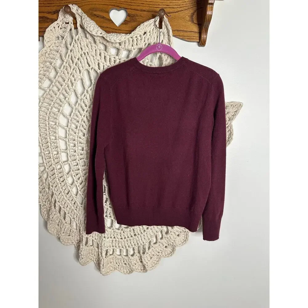 Naadam Cashmere Crew Neck Sweater Size Small Wine
